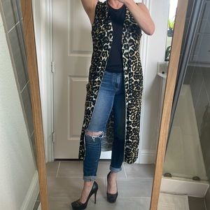 Catherine Malandrino Leopard Duster Vest